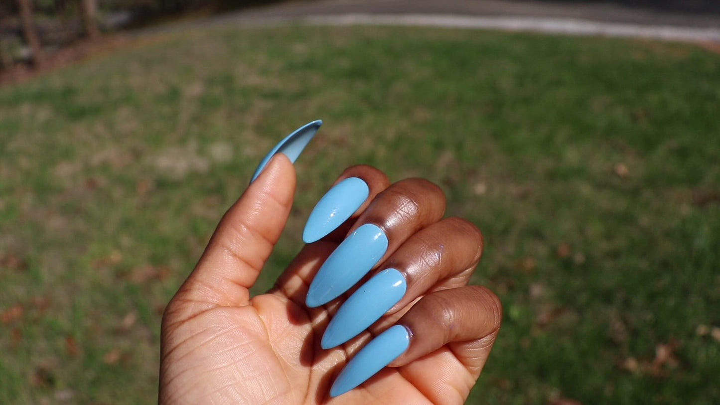 Light Blue Press On Nails