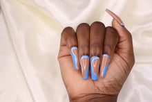  blue press on nails