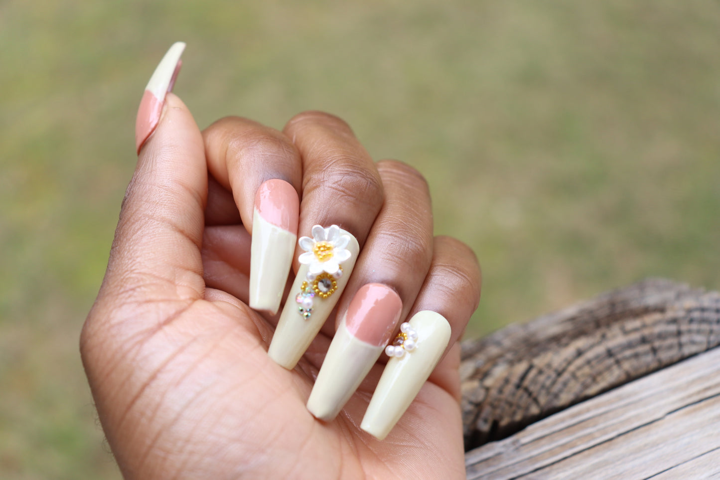 Yellow French Tip Spring Press On Nails