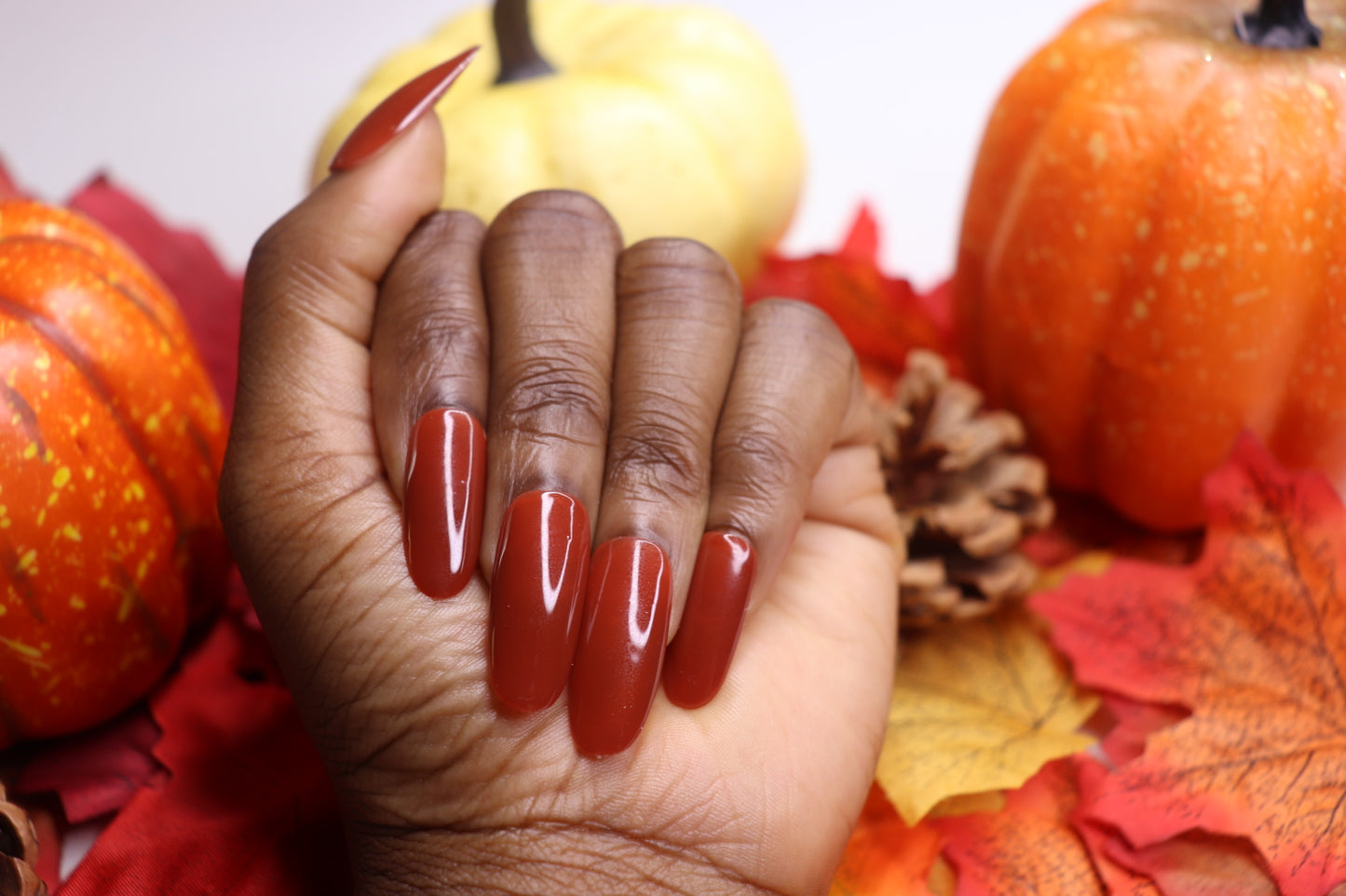 red, orange press on nails