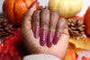 pink, purple press on nails