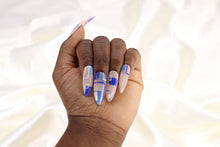  Blue Abstract Press On Nails