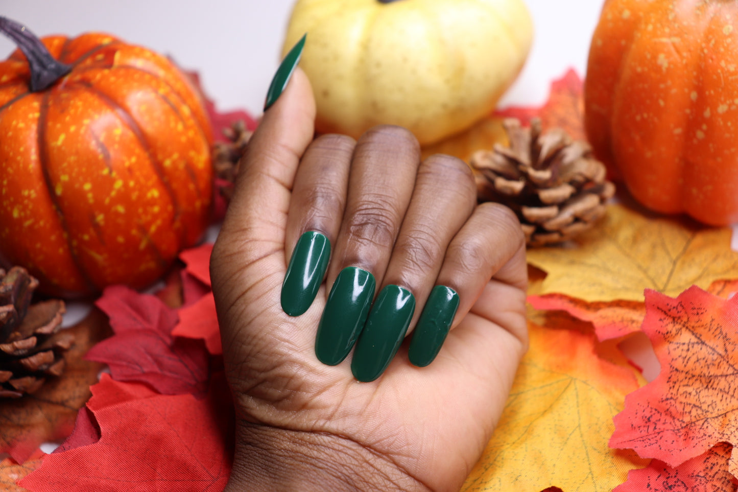 dark green press on nails