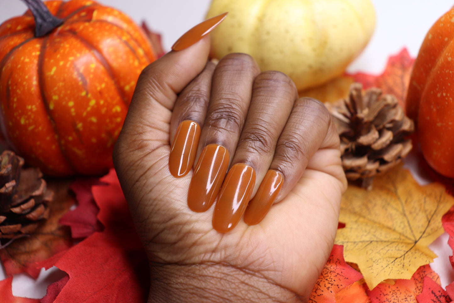 burnt orange press on nails